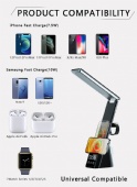 Wireless charging led desk lamp Creative eye protection lamp 3 in 1 foldable wireless charger