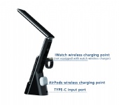 Wireless charging led desk lamp Creative eye protection lamp 3 in 1 foldable wireless charger