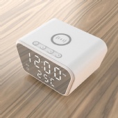 Desktop alarm clock wireless charger date time temperature display multi-function fast wireless charging